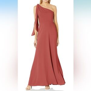 NWT Jenny Yoo English Rose Mauve Pink One Shoulder Maxi Dress 4